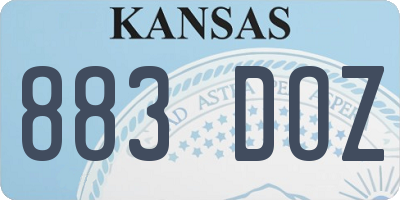 KS license plate 883DOZ