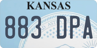 KS license plate 883DPA