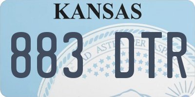 KS license plate 883DTR