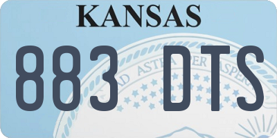 KS license plate 883DTS