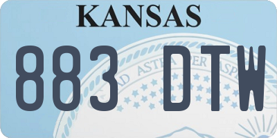 KS license plate 883DTW