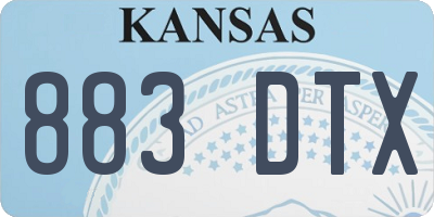 KS license plate 883DTX