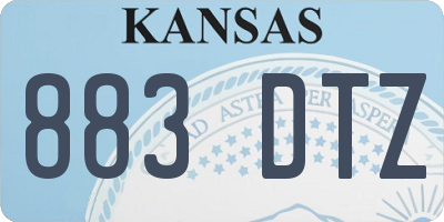 KS license plate 883DTZ