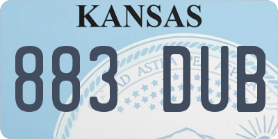 KS license plate 883DUB