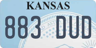 KS license plate 883DUD
