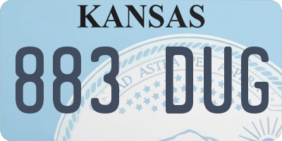 KS license plate 883DUG