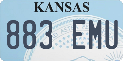 KS license plate 883EMU