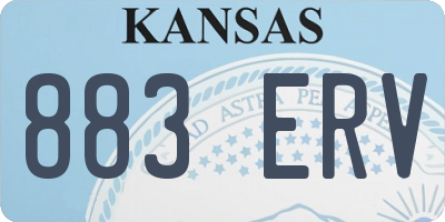 KS license plate 883ERV