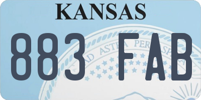 KS license plate 883FAB
