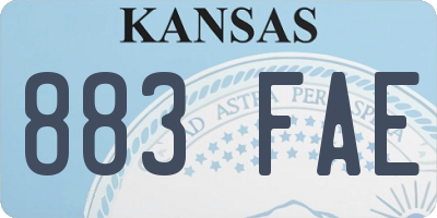 KS license plate 883FAE