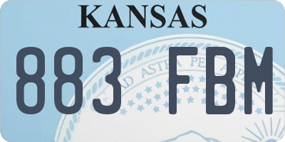 KS license plate 883FBM