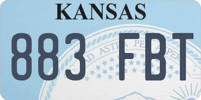 KS license plate 883FBT
