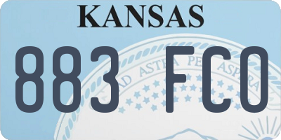 KS license plate 883FCO