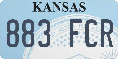 KS license plate 883FCR