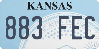 KS license plate 883FEC