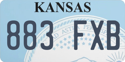 KS license plate 883FXB