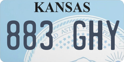 KS license plate 883GHY