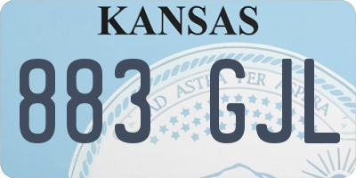 KS license plate 883GJL