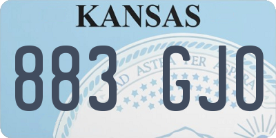 KS license plate 883GJO