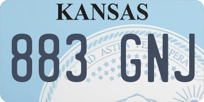 KS license plate 883GNJ