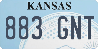 KS license plate 883GNT