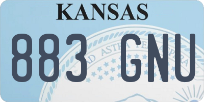 KS license plate 883GNU