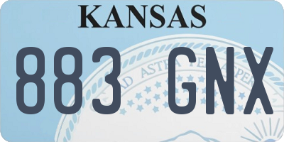KS license plate 883GNX