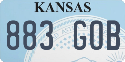 KS license plate 883GOB