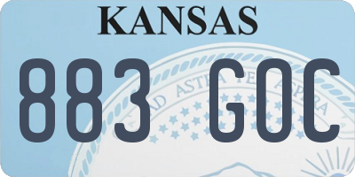 KS license plate 883GOC