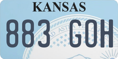 KS license plate 883GOH