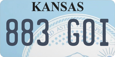 KS license plate 883GOI