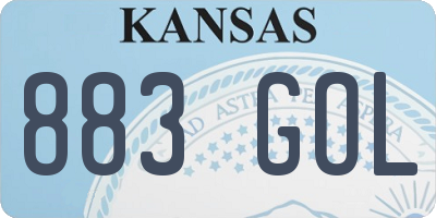 KS license plate 883GOL