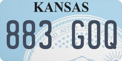KS license plate 883GOQ