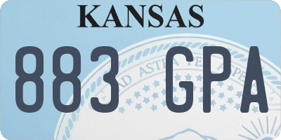 KS license plate 883GPA