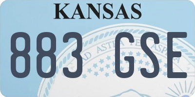 KS license plate 883GSE