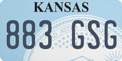 KS license plate 883GSG
