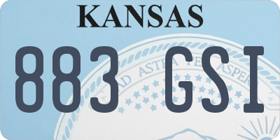 KS license plate 883GSI