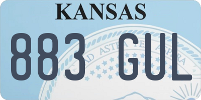 KS license plate 883GUL