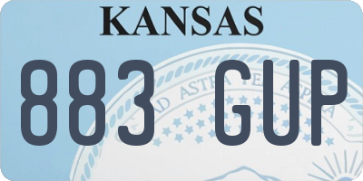 KS license plate 883GUP