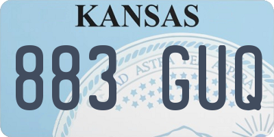 KS license plate 883GUQ