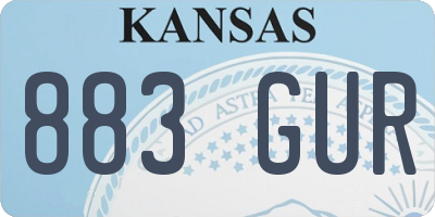 KS license plate 883GUR