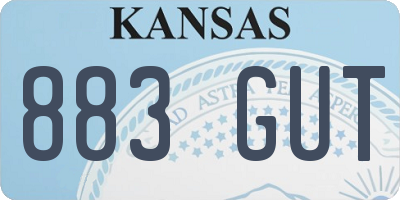 KS license plate 883GUT
