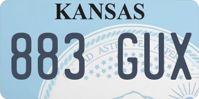 KS license plate 883GUX