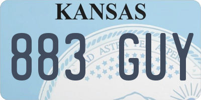 KS license plate 883GUY