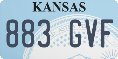KS license plate 883GVF