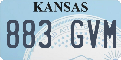 KS license plate 883GVM