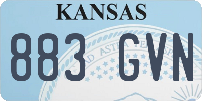 KS license plate 883GVN