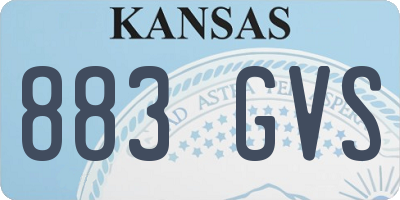 KS license plate 883GVS