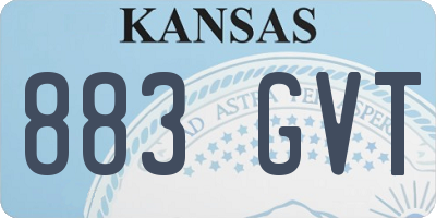 KS license plate 883GVT