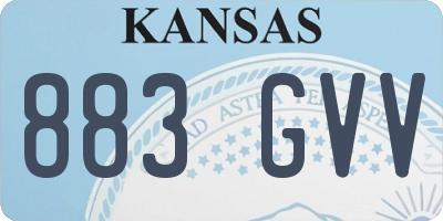 KS license plate 883GVV
